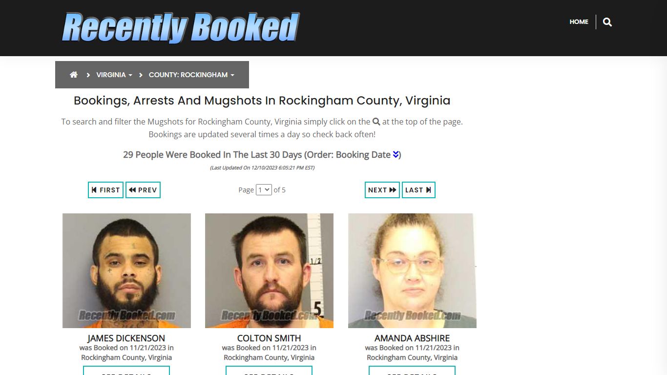 Bookings, Arrests and Mugshots in Rockingham County, Virginia